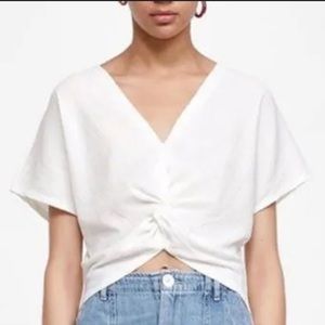 zara white crop top